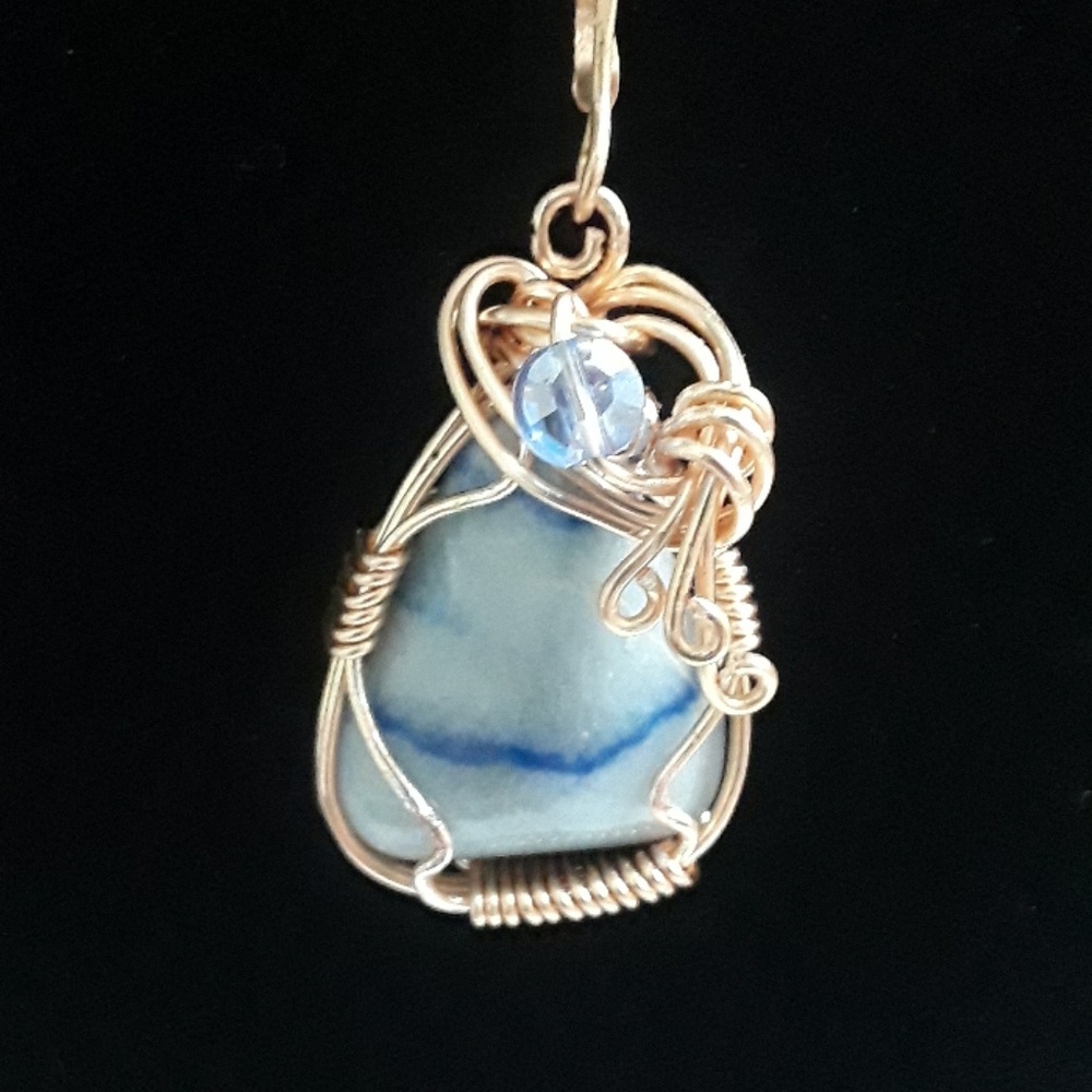 Blue & Gold Matching Necklace and Earrings